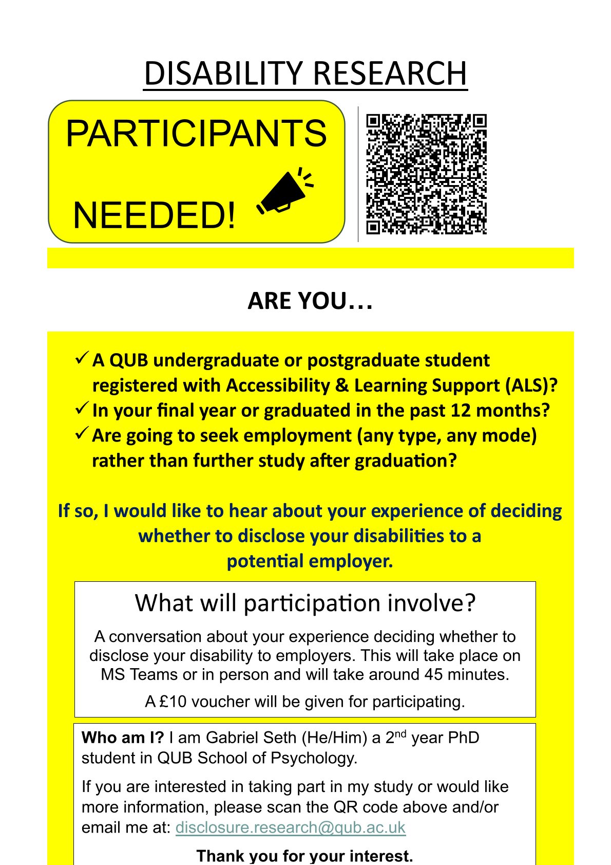 Recruitment Poster for Disability Disclosure Study.jpg