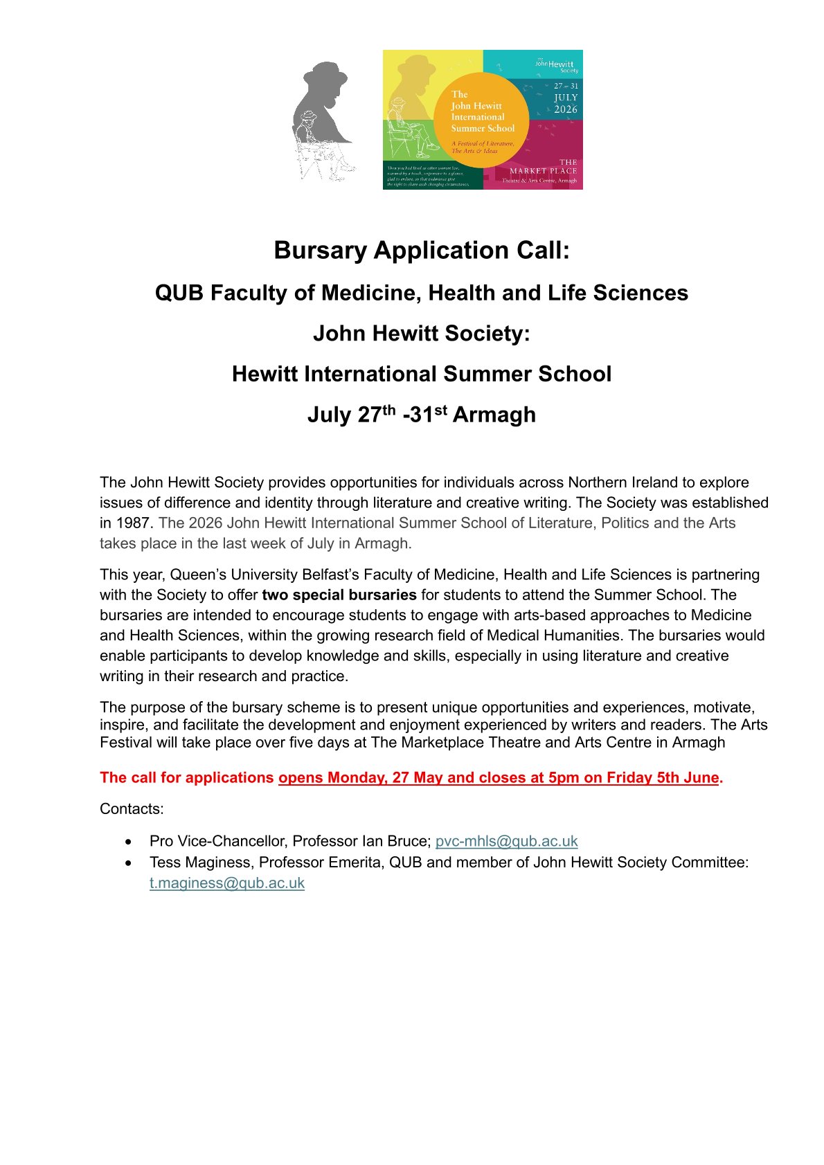 Hewitt bursary MHLS QUB May 2026.jpg